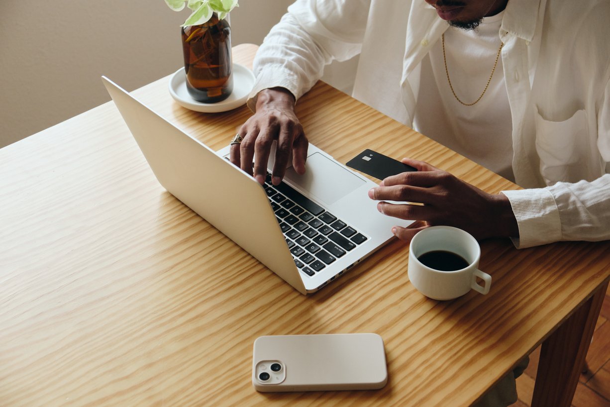 Man Using a Credit Card Online